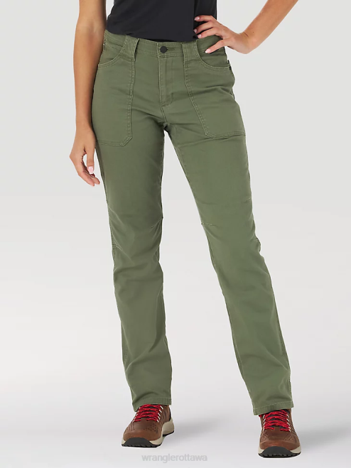 Wrangler Clothing Olive (LA825OV) Women ATG By Canvas Pant 8V2H812