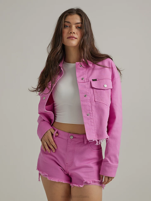 Wrangler Clothing Berry (112333570) Women Western Crop Shacket 8V2H857