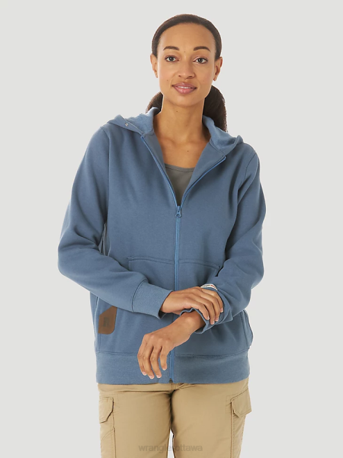 Wrangler Clothing Blue Sea (3WF19BS) Women RIGGS Workwear Full Zip Work Hoodie 8V2H865